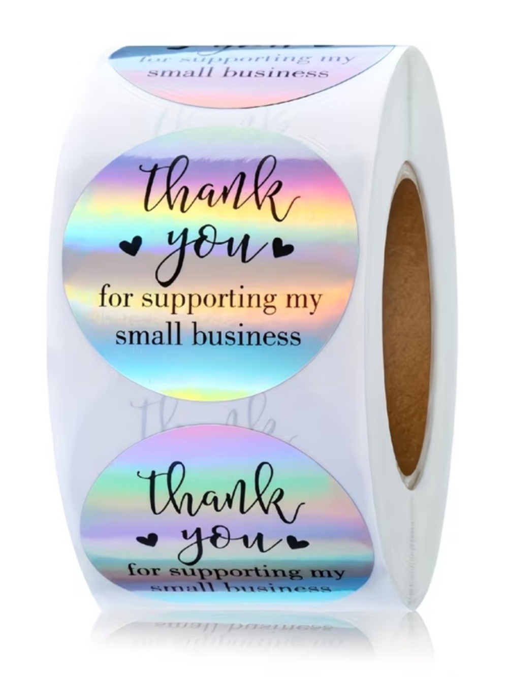 Silver “Thank You for supporting my small business” Sticker